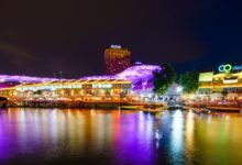 Clarke Quay in Singapore at Night