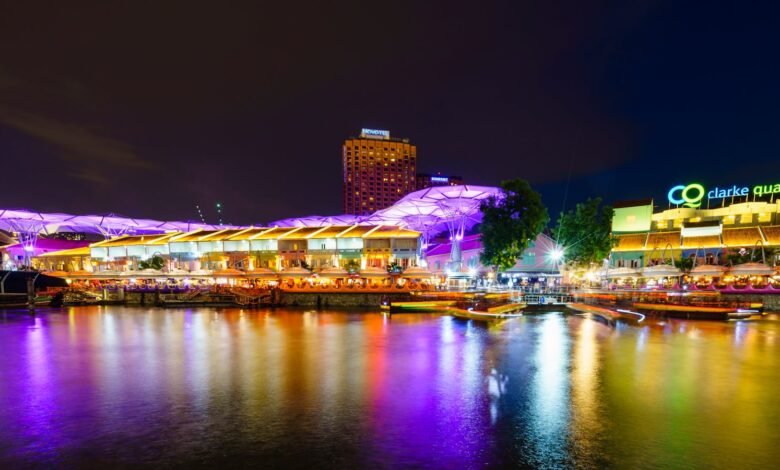 Clarke Quay in Singapore at Night