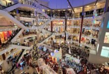 a mall filled with lots of people walking around