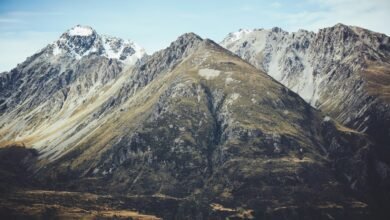 snow capped mountans