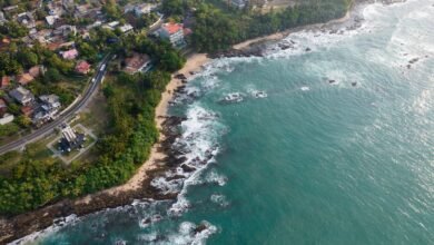 Tangalle beach sri lanka drone view