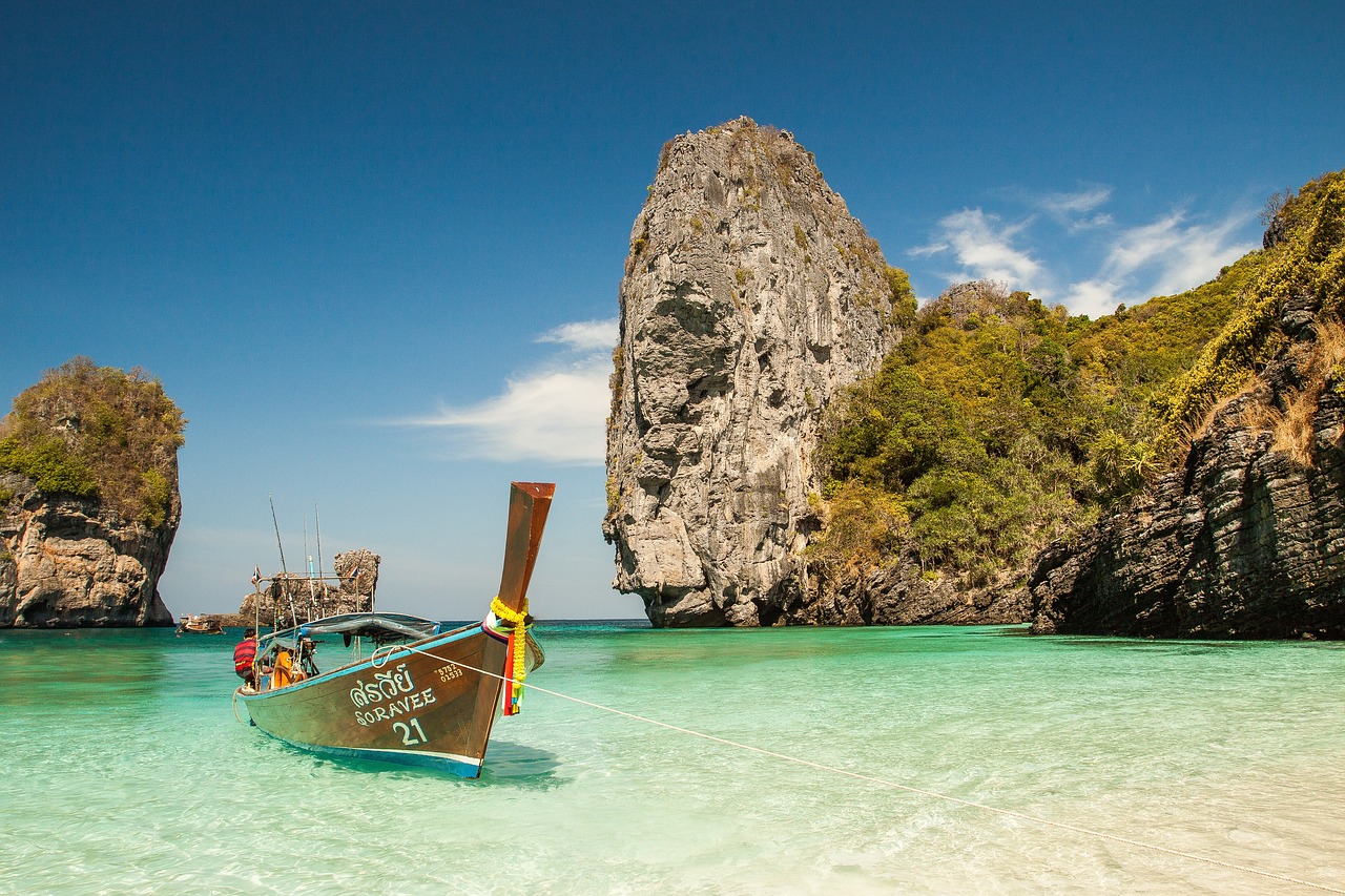 beach, boat, lagoon