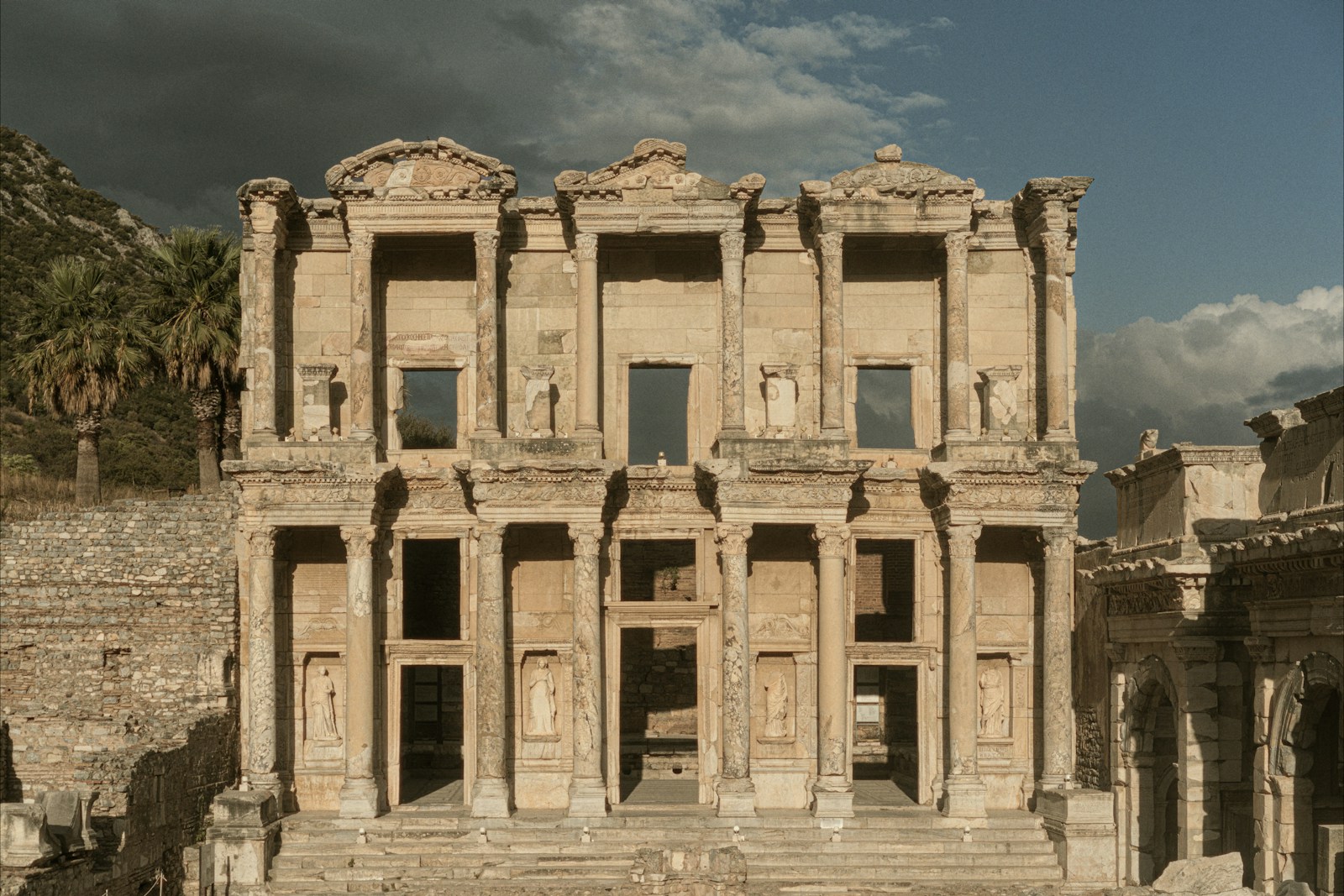 a building with pillars and stairs