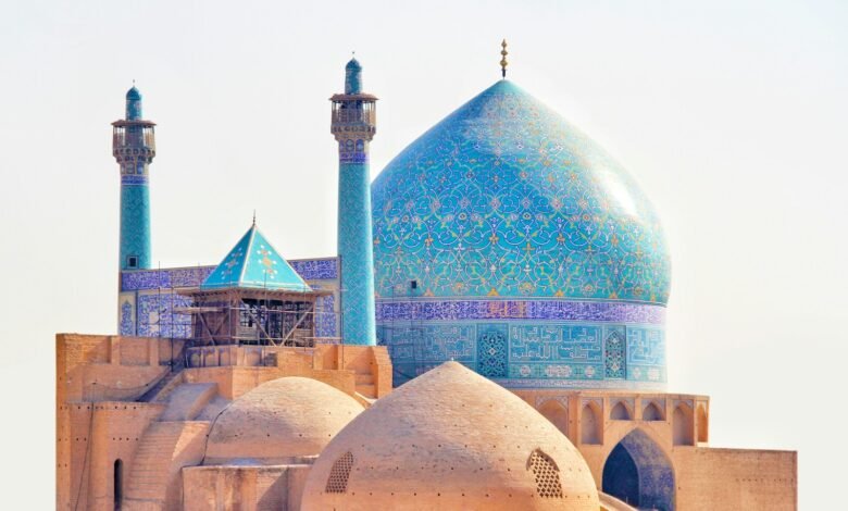 white and blue dome building